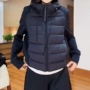 宽松连帽轻薄拼接袖棉服
