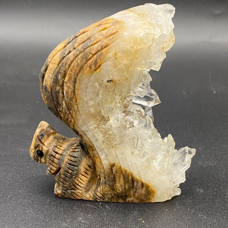 天然白水晶簇小松鼠手工雕刻件桌面摆件小摆件装饰摆件 图 5