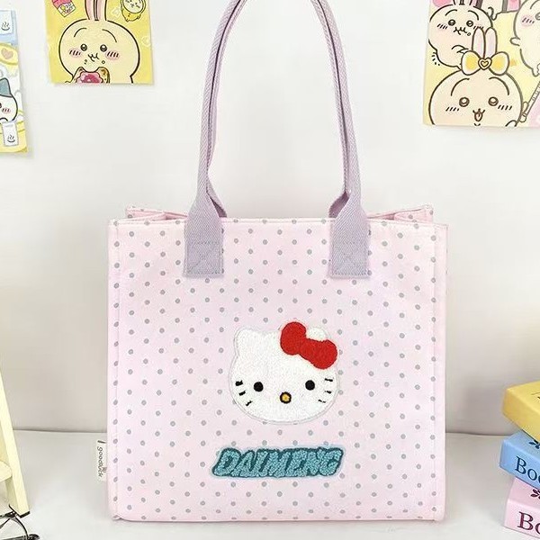 Autumn and Winter Satchel New Hello Kitty One-Shoulder Cartoon Cute Handbag Large Capacity Tote Cosmetics Bag