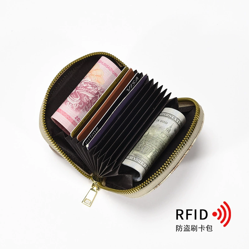 [2025RFID防盗刷风琴卡包多卡位卡套女士零钱包cardholder国潮卡包]
