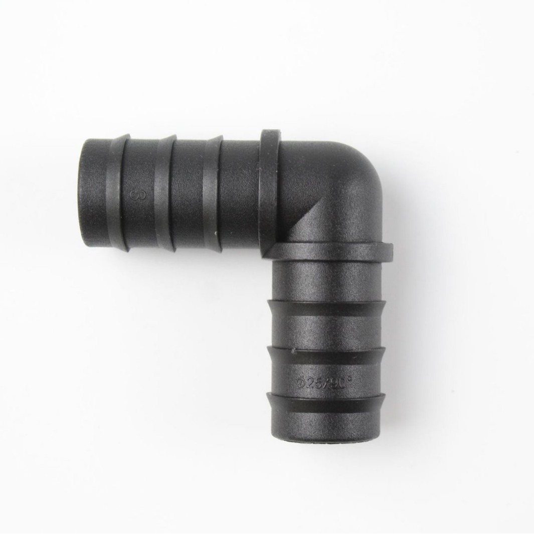 25 PE tubo codo púbido tubo PE tubo enchufe de ángulo recto microrroyector tubería de goteo accesorios de tubería 6 tuberías image 4