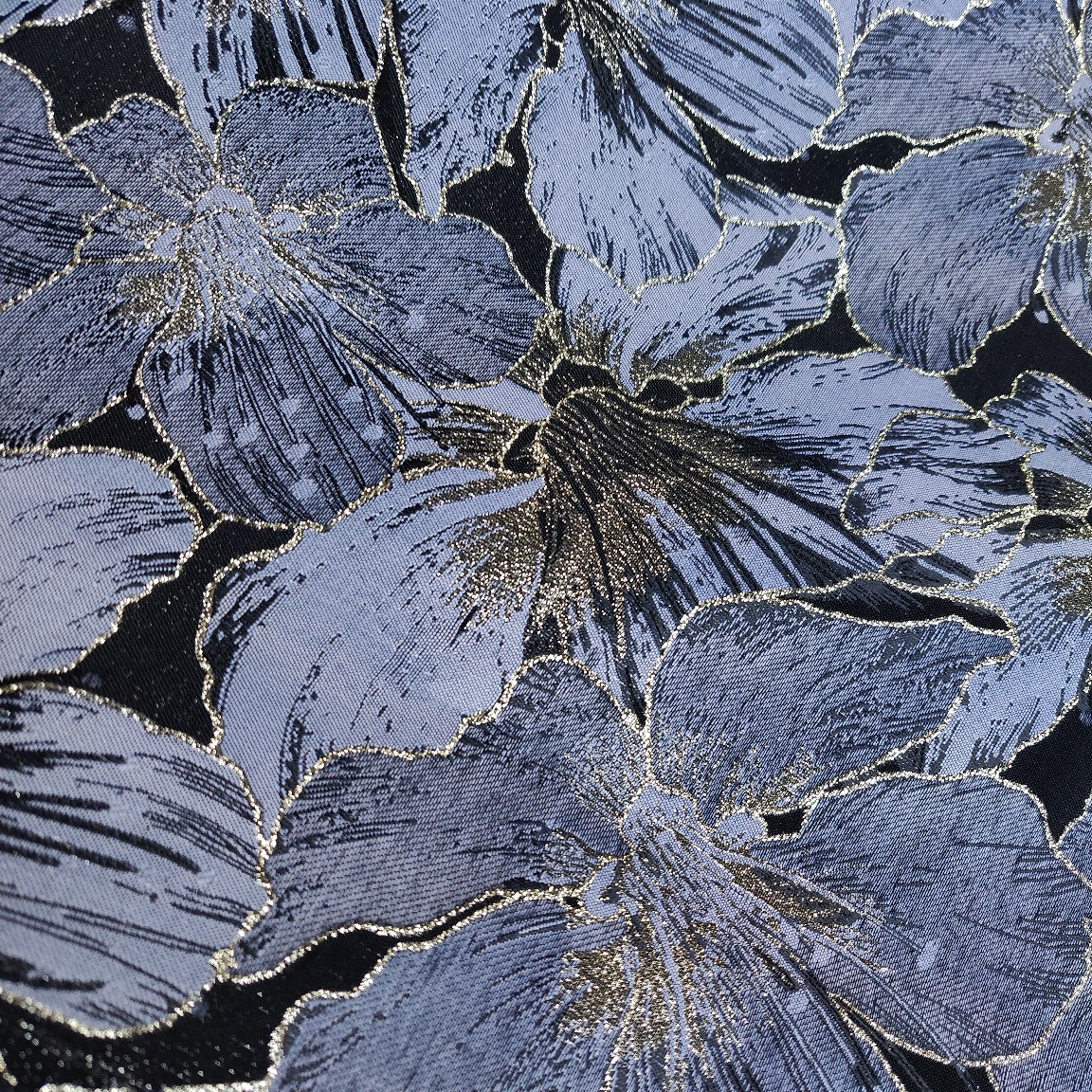 复古金丝牡丹花提花面料色织服装梭织布礼服连衣裙套装鞋包伞面料