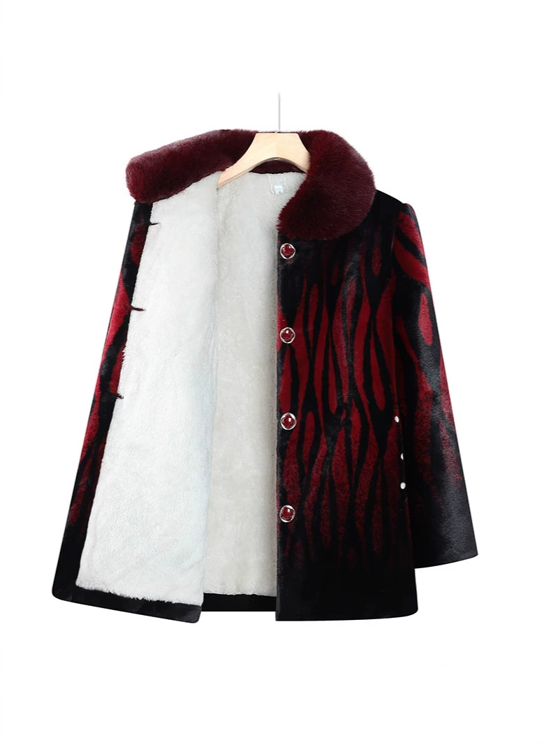 Warm velvet down jacket for mother, western style, wholesale