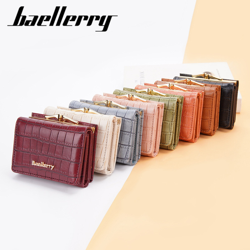 新しいスタイルのレディース財布、ショートタイプ、Baellerry、韓国版、ストーンパターン、70% off、小銭入れ、ファッショナブルなカードホルダー、女性用|undefined