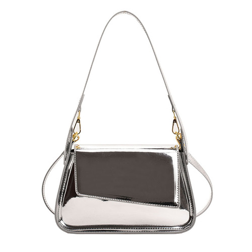 Stylish Trendy Y2K Hot Girl Bag with Glossy Surface, Unique Underarm Bag for Women, Handbag with a Sense of Sophistication, Fashionable Single-Shoulder Bag