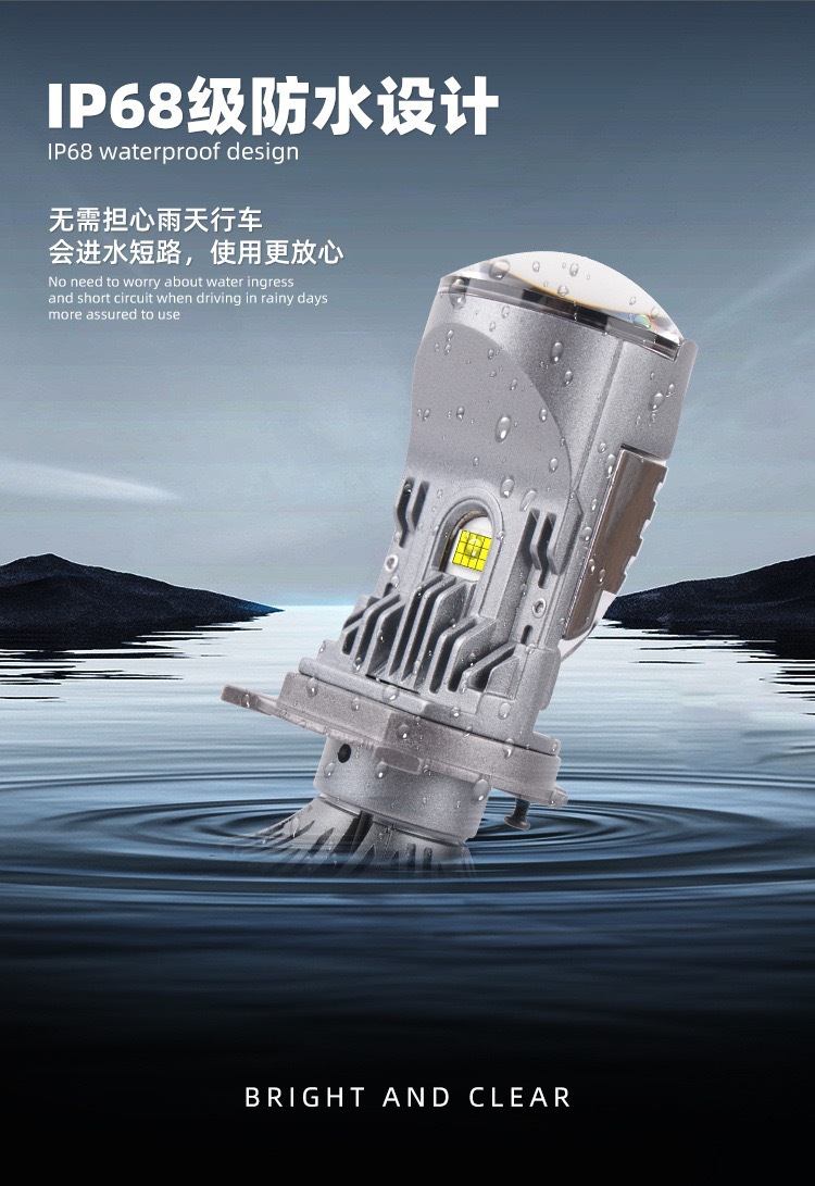 Motorcycle M01U Super Bright LED Lens Laser Matrix Headlight Modified