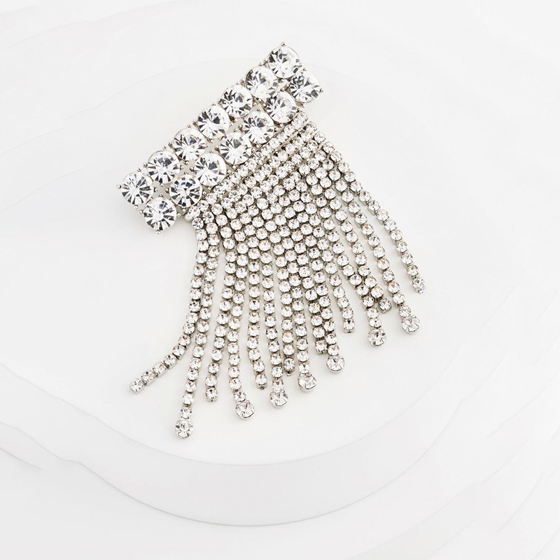 Broche de bordas de diamante sofisticado broche de alta calidad para mujeres