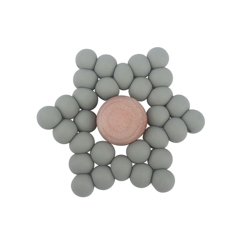 Creativo nuevo bebé suministros DIY cuentas de silicona hexagonal juguete teether bebé teether stick teether