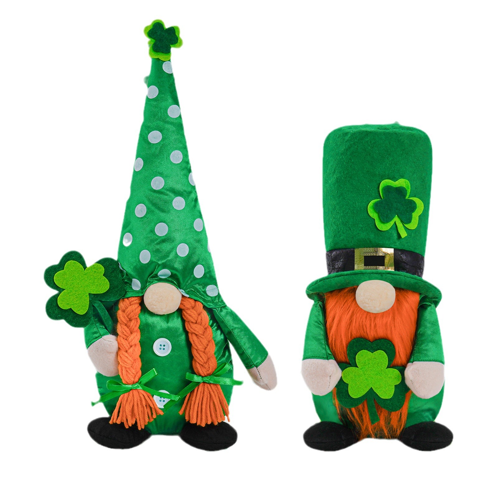 Ornamentos verdes decorativos de la muñeca del día de Patrick irlandés transfronterizo adornos enanos de la hoja verde creativa Rudolph