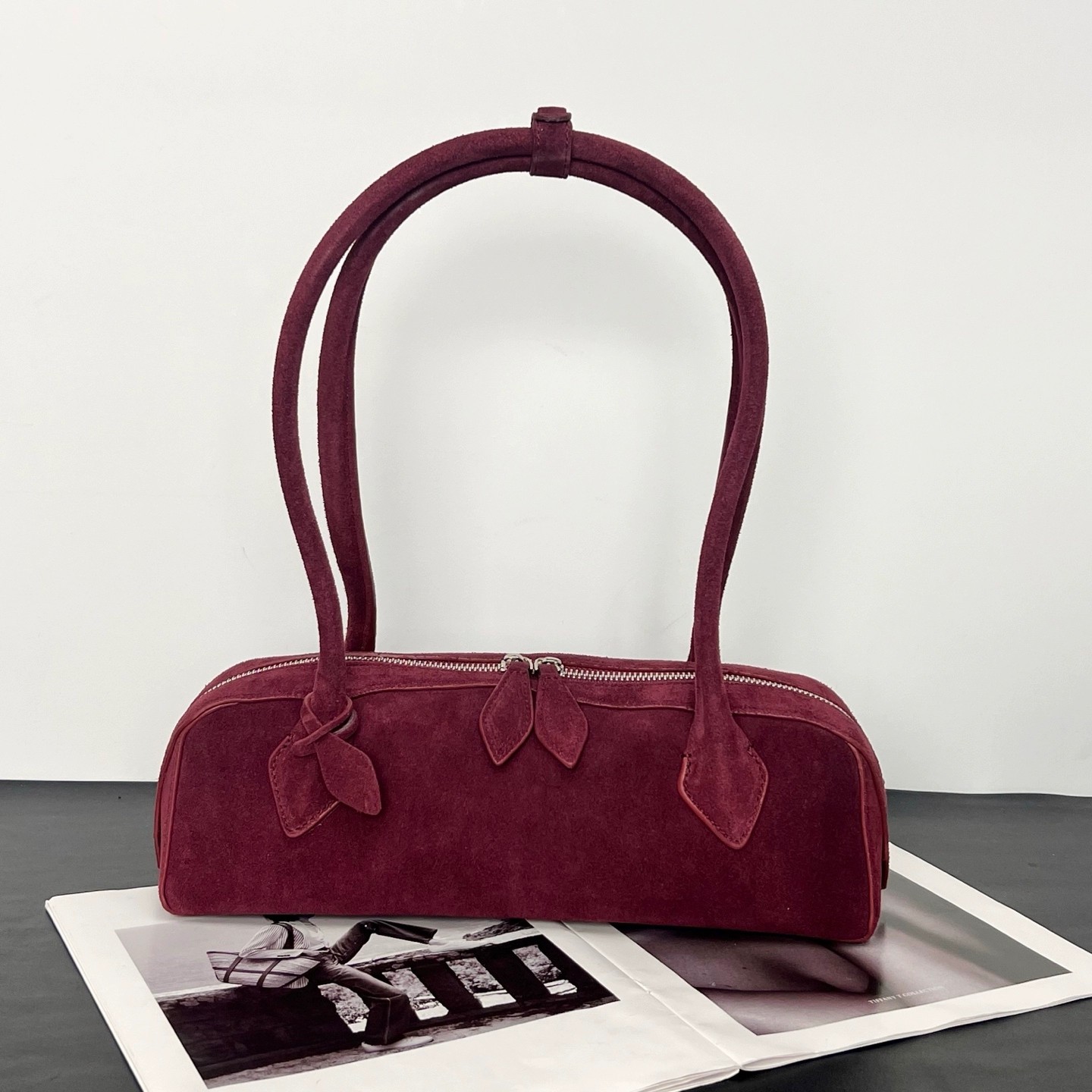 Niche Cowhide French Baguette Bag Retro Underarm Bag for Women Luxury AL Genuine Leather Handbag Shoulder Bag - Thumbnail 6