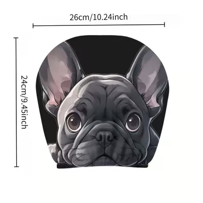 Universal seat cover, Services for Funny Expression Car Pillow Covers - cute-french-bulldog-double-sided-printing-1-pack
