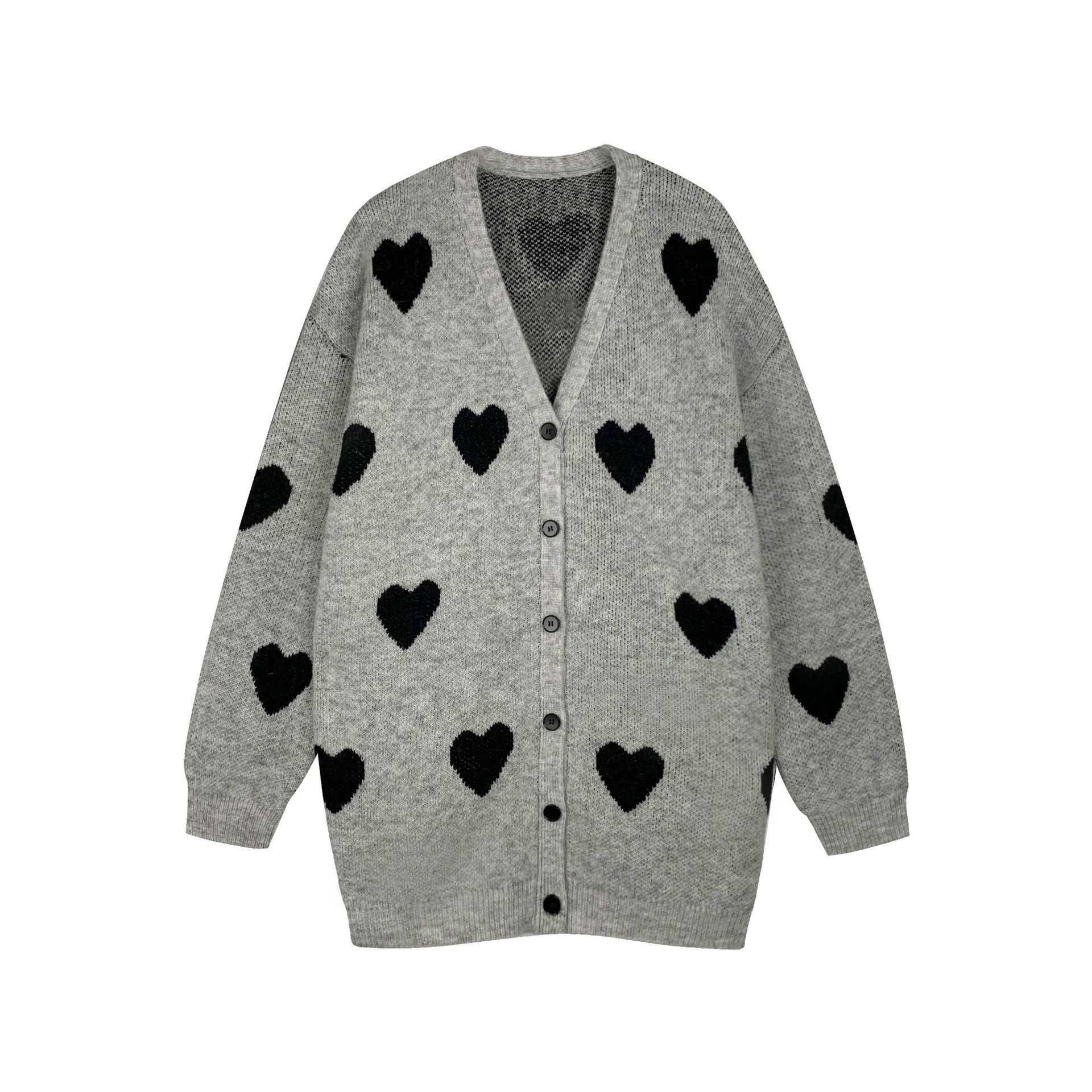 [통관 안 반환 불변] MOXI 13 선 스웨터 여성 한국 명암 긴 니트 스웨터 카디건 재킷