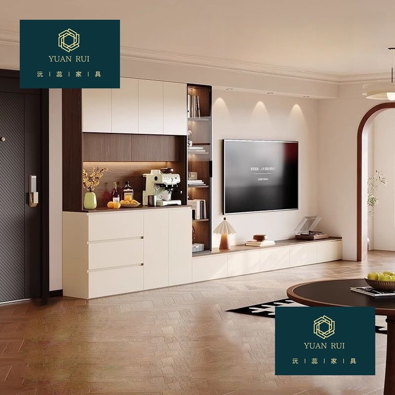 Home Storage Cabinet, Tv Cabinet, Background Wall Combination, Suitable for Various Sizes of Apartments, Background Wall Cabinet, Living Room Floor-Standing Tv Cabinet