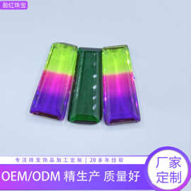 定制宝石精致加长长条形培育珠宝裸石饰品锆切面珠宝首饰服装配件