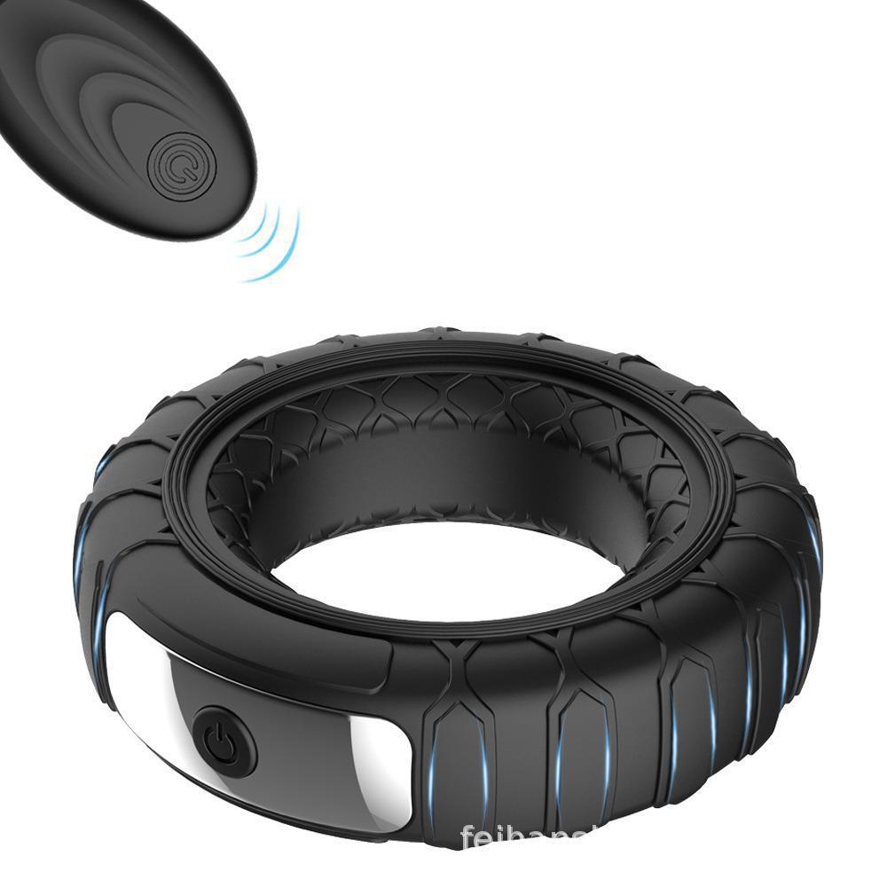 Remote-Controlled Vibrating Locking Ring Silicone Rechargeable Delay Ring for Men — detail image 4