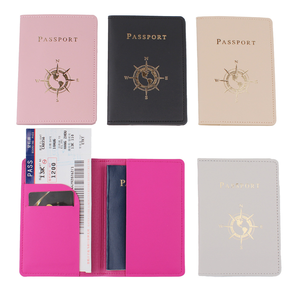 Amazon Original New 48-Hour Delivery Leather Hot Stamping Pu Passport Cover Travel Passport Holder Factory Ready Stock