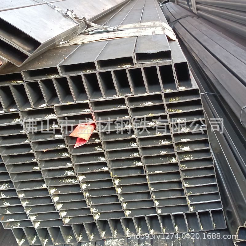 焊接钢管批发方形矩形黑皮管电镀白料可烤漆定做家具管批发