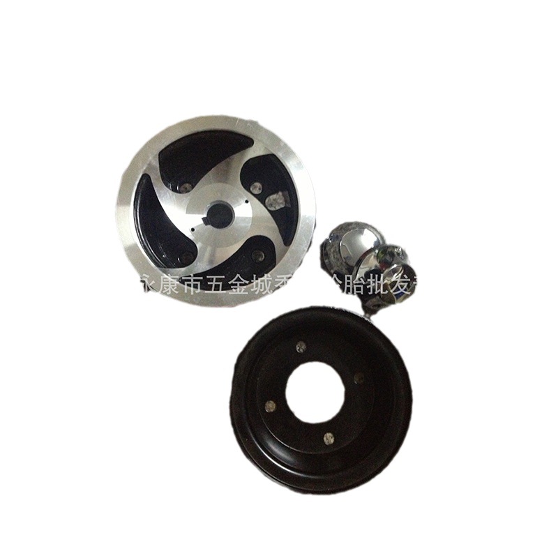 老年代步车9*3.50-4轮胎轮毂键槽两片式轴承式4寸铝轮毂钢圈内外