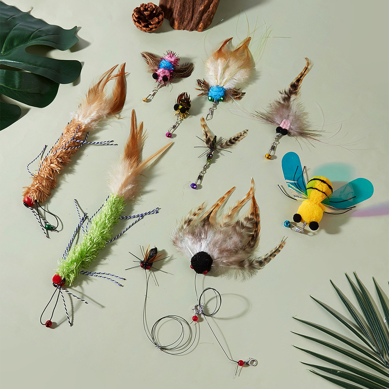 Cat Toy Simulated Insect Teaser Wand Replacement Head Self-Entertainment Boredom Relief Cat Toy Scratch-Resistant Chewable Pet Toy Cat Toy Simulated Insect Teaser Wand Replacement Head Self-Entertainment Boredom Relief Cat Toy Scratch-Resistant Chewable Pet Toy