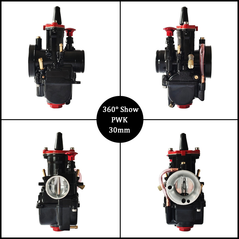 Maikuni Iron Box Motorcycle Pwk Carburetor 21 24 26 28 30 32 34mm Black and Red Painted Model