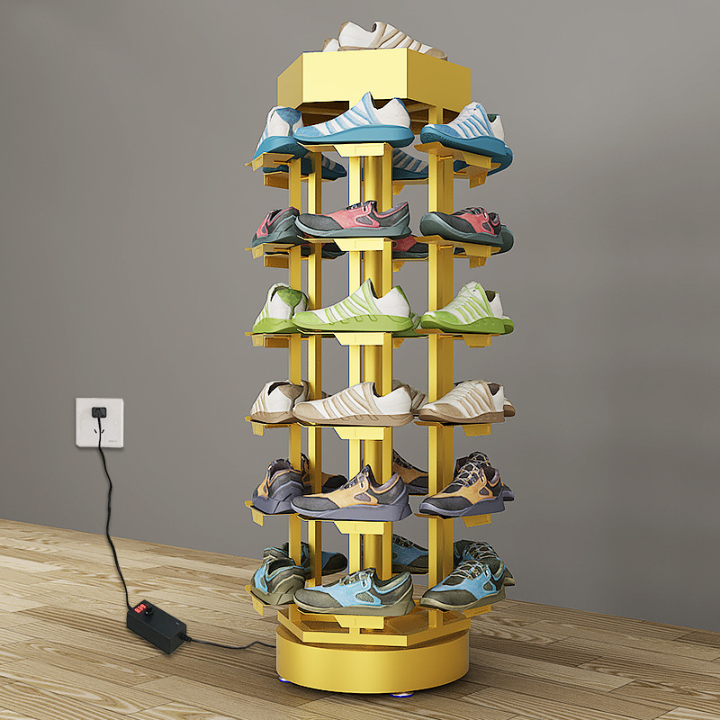 Sistema de hardware de estante de zapato eléctrico giratorio de 360 grados inteligente eléctrico Almacenamiento de múltiples capas que ahorra espacio