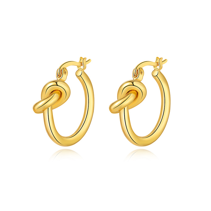 Copper Material Knot Pattern Women'S Gender Fashion Knot Copper Earrings Copper Earrings
