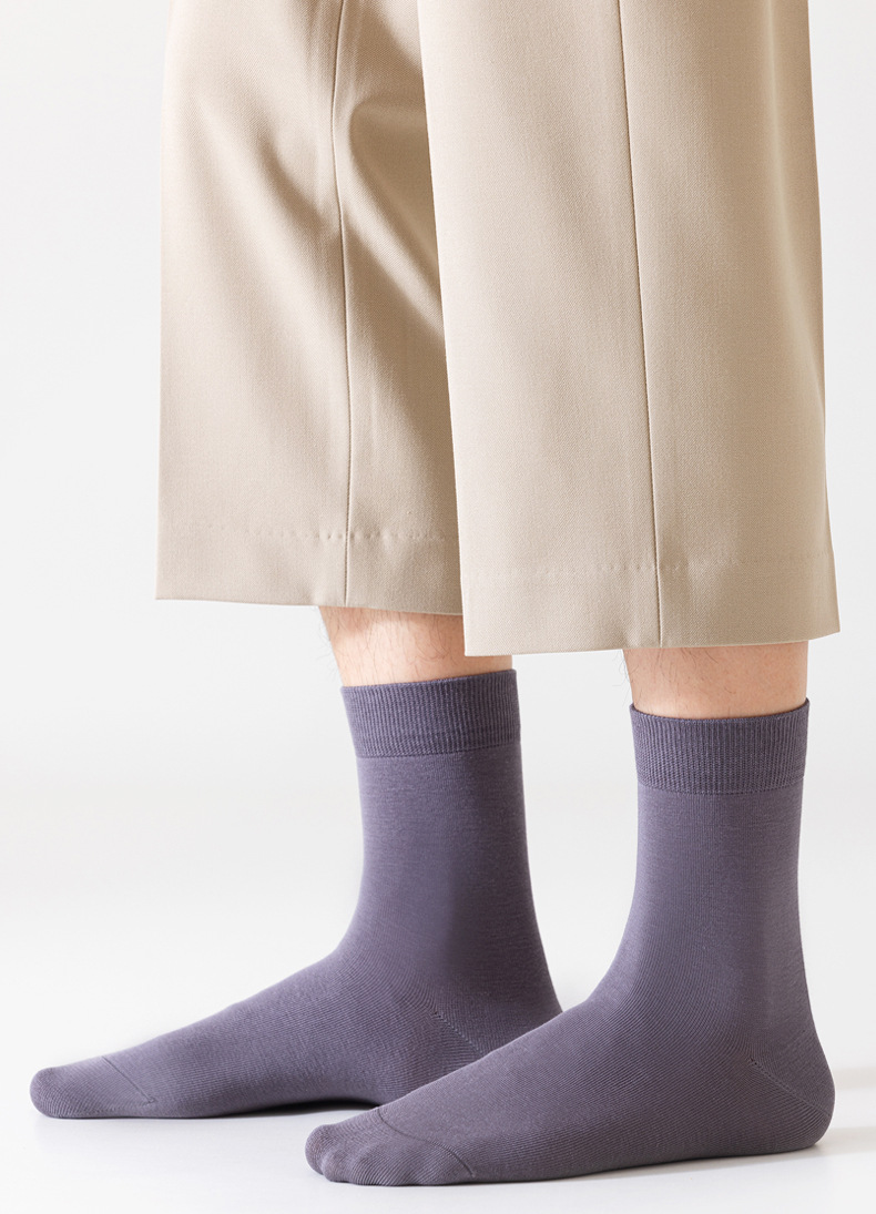 Calzini in puro cotone da uomo, calze tubolari medie traspiranti antibatteriche, calzini autunnali e invernali, calzini casual deodoranti e assorbenti del sudore, calzini in cotone da uomo_voghion.com