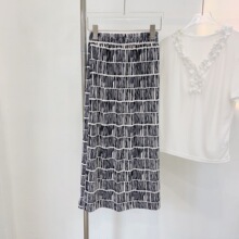 日本代购款！MY6060三宅褶皱印花百褶半身裙 不退不换