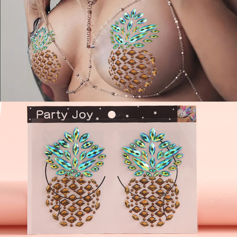 Venta caliente pegatinas de pecho sexy bikini pegatinas de pecho equipo de carnaval transfronterizo decoraciones navideñas damas Chest patch