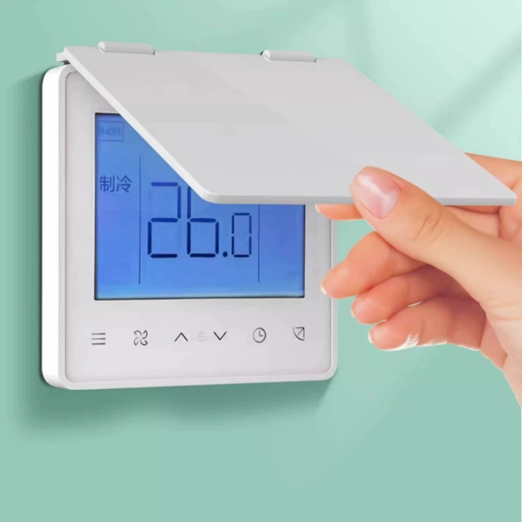 Тесняющая центральная панель кондиционирования воздуха термостат Yuba предотвращает случайное прикосновение детей водонепроницаемый анти-сенсорный переключатель защитная крышка