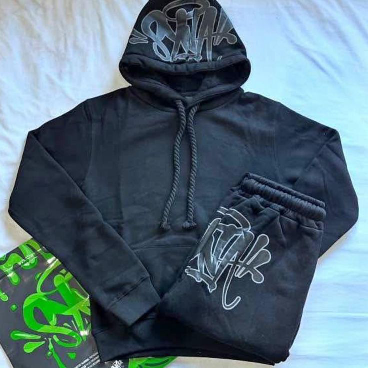 SynaWorld sudadera pantalones de chándal de dos piezas y2g carta bordado oversized HOODIE sweatpants traje
