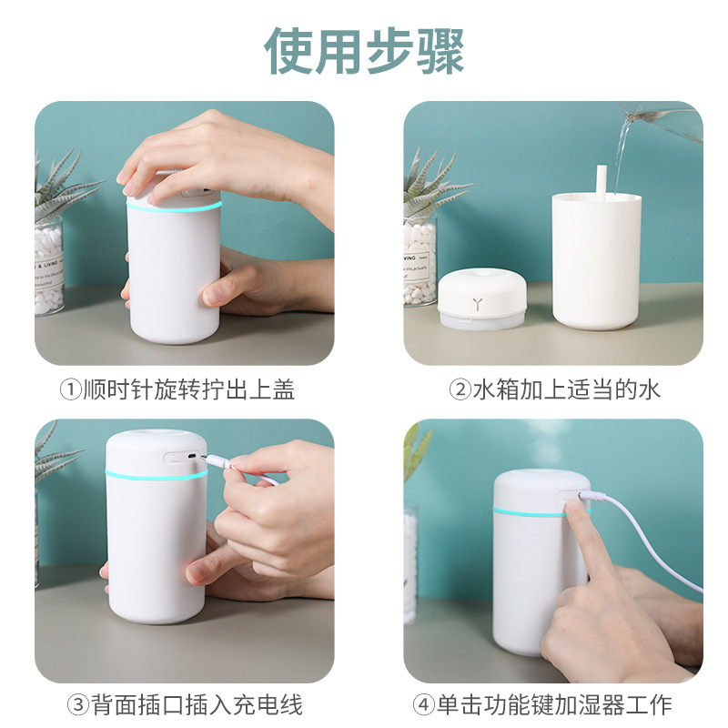 ミニ霧量usb空気加湿器家庭用小型デスクトップクリエイティブ加湿器スマート新型アロママシン|undefined