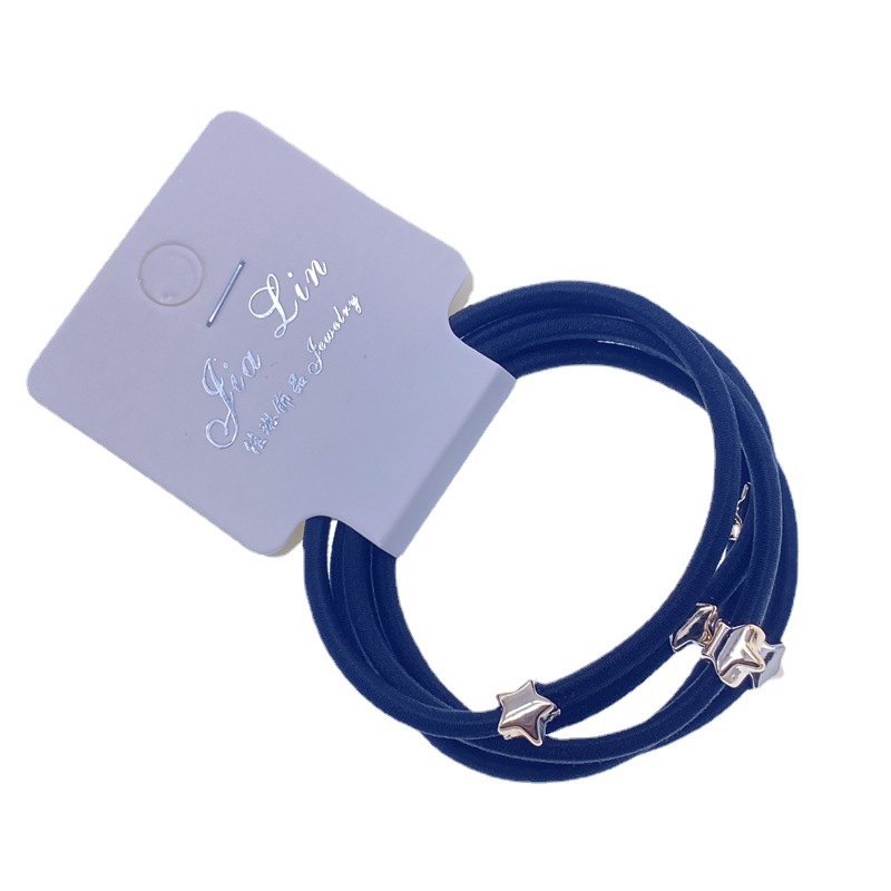 Estilo coreano accesorios para el cabello base básica cuentas de oro en forma de corazón cuerda del pelo 5 piezas orden tarjeta tamaño de la barra cuerda del pelo banda de goma banda de pelo 2 yuanes tienda