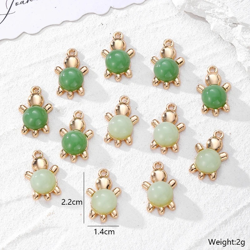 23g Weight Pendant Jewelry Making Type 10 PCS/Package 14 * 22mm Alloy Artificial Gemstones Tortoise Polished Pendant DIY Jewelry Accessories