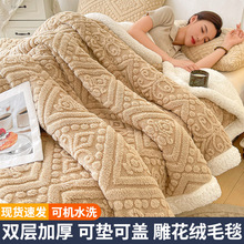 厂家批发沙发毯毛毯秋冬季加厚珊瑚绒毯床单毛绒被子盖毯午睡毯子