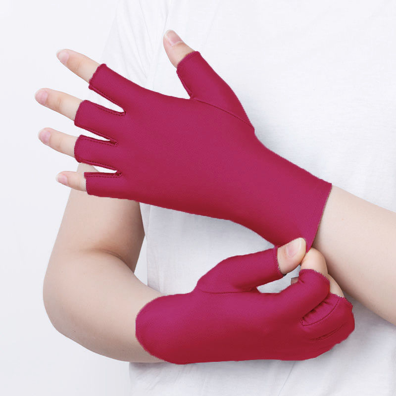 [Pelo de la generación] guantes de medio dedo para mujer verano protección solar delgada primavera y otoño conducción pesca manicura guantes de recolección de té