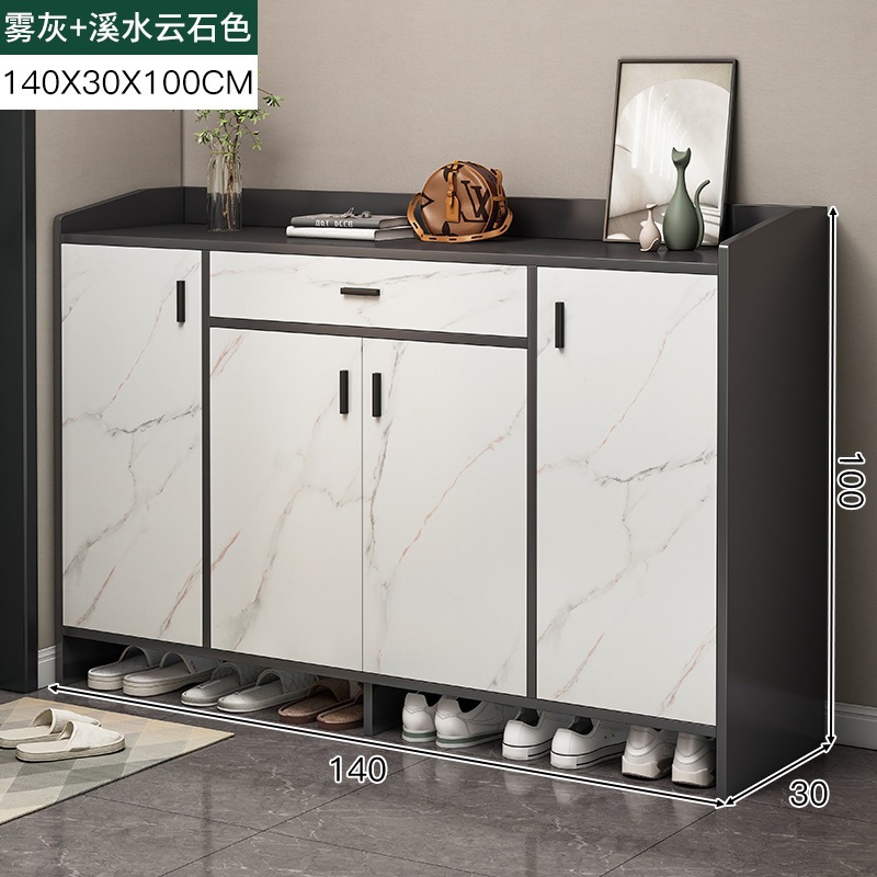 [강화 및 두꺼워진 소재 업그레이드 - 도어 4개 및 서랍 1개] 140-30-100 포그 그레이 +-1x1x1cm-조립