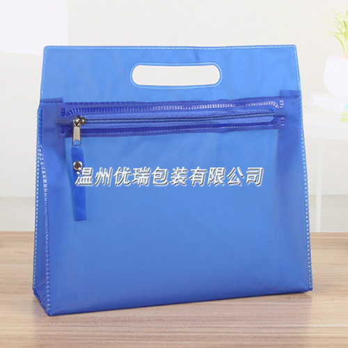 Plastic portable PVC zipper document bag PVC cosmetic packaging bag Voltage PVC travel storage toiletry bag
