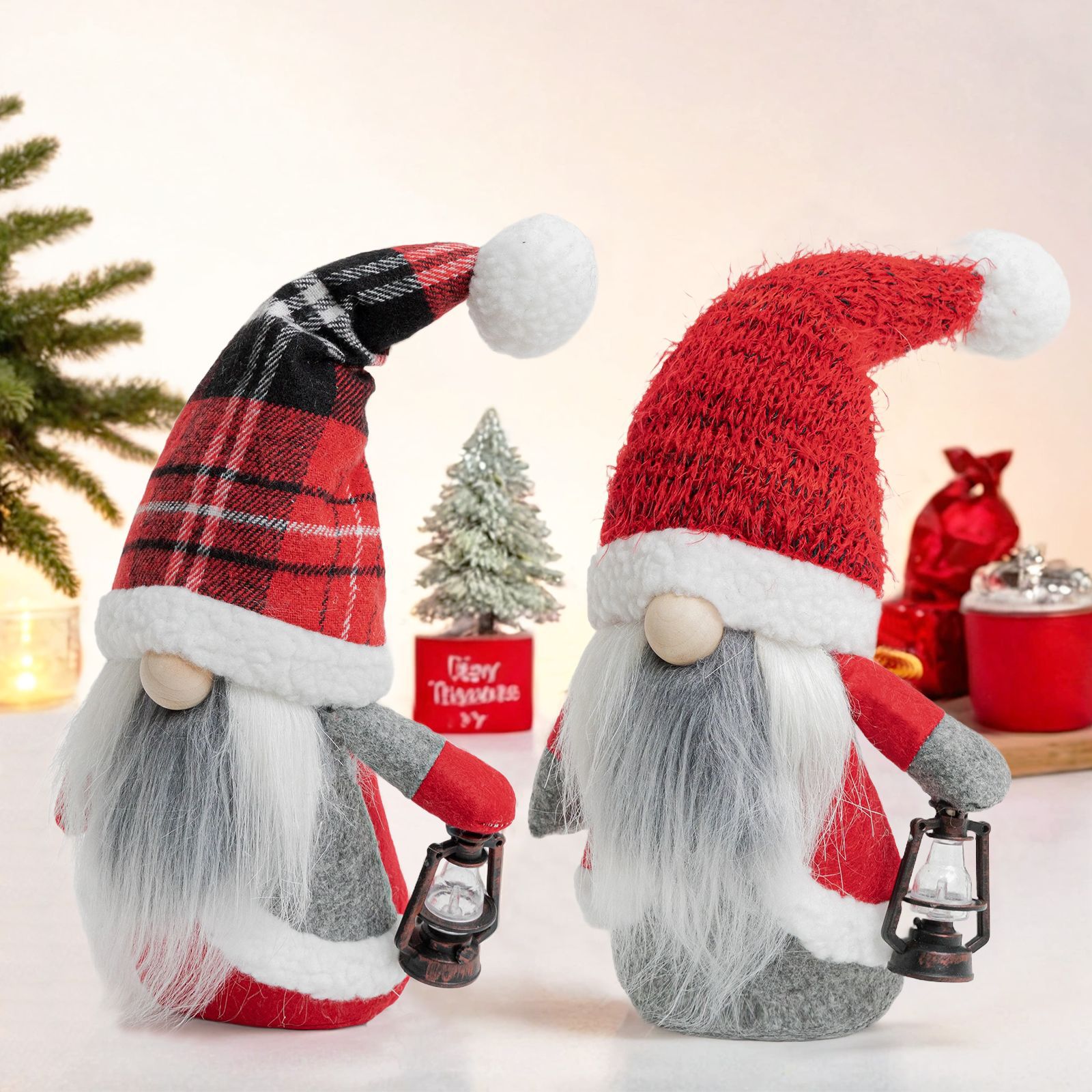 Navidad transfronteriza muñeca sin cara adorable lámpara de aceite sombrero de peluche muñeca enano Rudolph decoración de ventanas