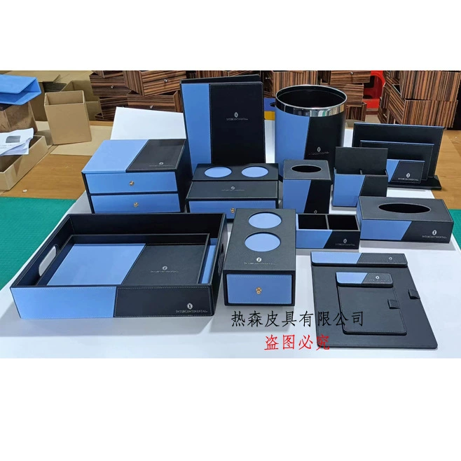 Оптовая продажа гостиничных кожаных принадлежностей для номеров Разные комплекты для хранения коробки для хранения Руководство по обслуживанию заметок для хранения гостиничных туалетных принадлежностей