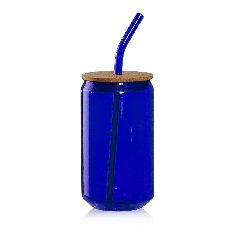 빨대 블루 콜라 컵 500ml