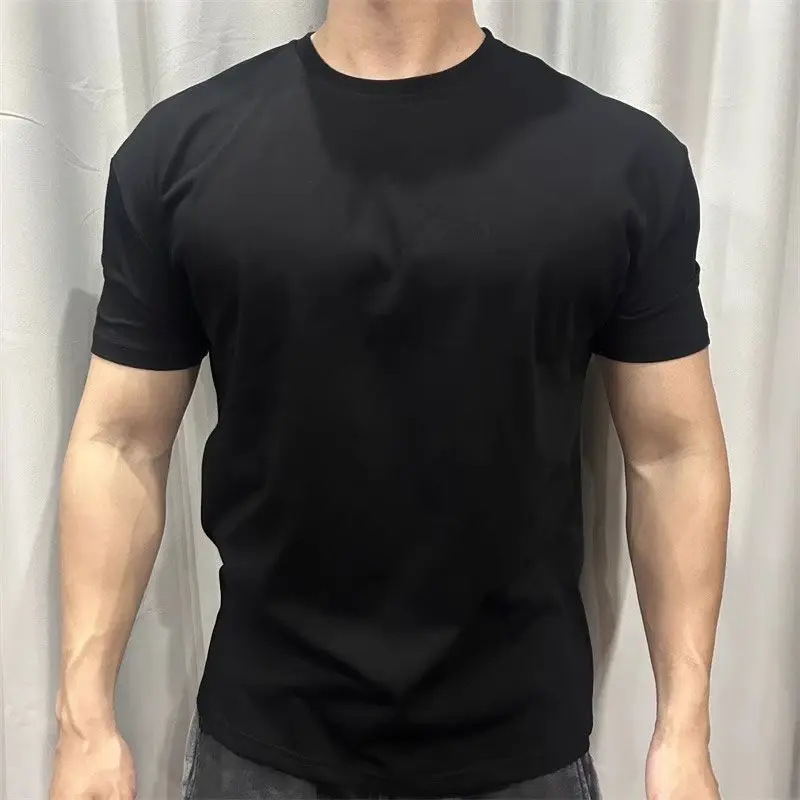 Summer Breathable Solid Color T-Shirt, Solona Cooling Men's Summer New Breathable Slim Fit Fitness Short-Sleeve T-Shirt