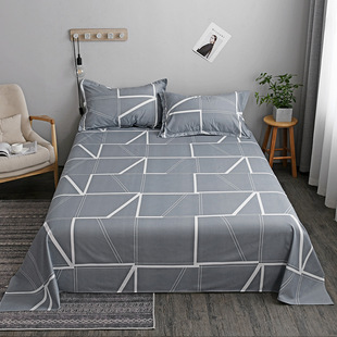 Bed sheet four-piece pillowcase quilt cover quilt cover autumn dormitory washed cotton three-piece product brushed wholesale