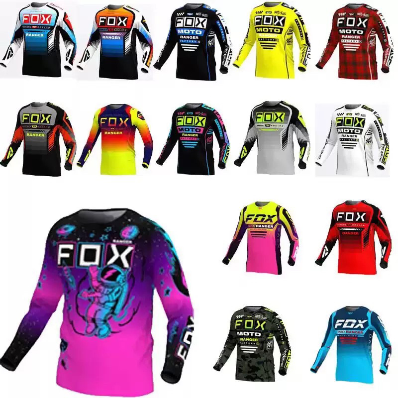 Popular Foreign Trade Downhill Suit, Long-Sleeved Motorcycle Cycling Suit, Outdoor Sports Off-Road Racing Suit, Quick-Drying T-Shirt Wholesale