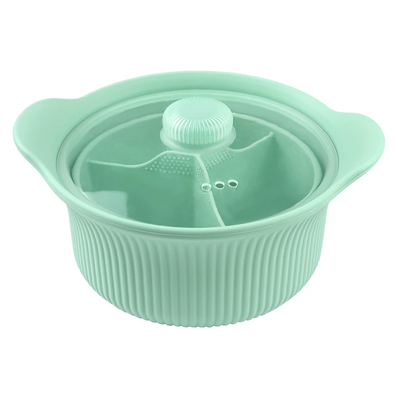 Cross-border silicone steamer double-layer microwave heating steamer rice vegetable heating three-compartment multi-function silicone steamer