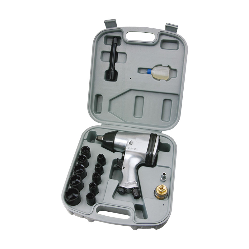 Llave neumática WF-002B personalizada transfronteriza de 1/2 pulgadas pistola de viento pequeña de grado industrial Juego de herramientas de reparación de automóviles de 17 piezas