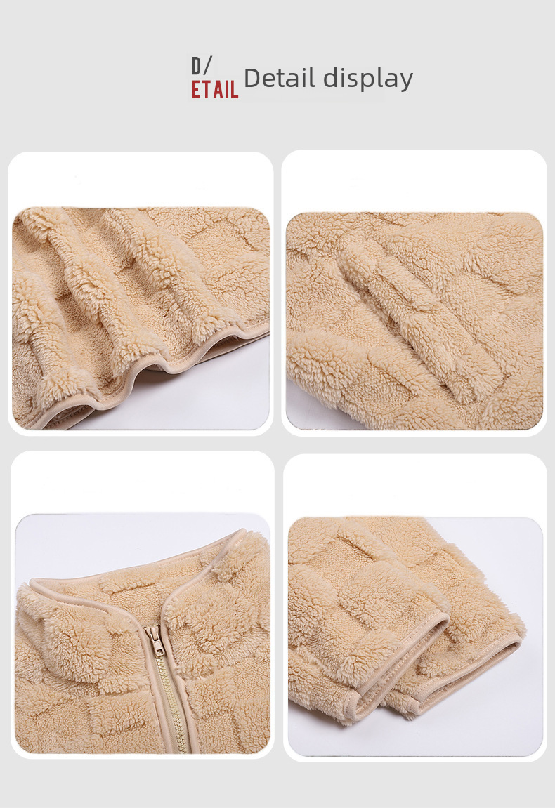 Dames mantel met rits van fluweel voor herfst en winter_voghion.com