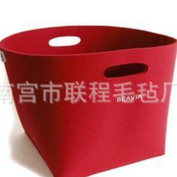 供应时尚毛毡收纳篮 收纳毛毡包 家居摆设装饰收纳篮厂家