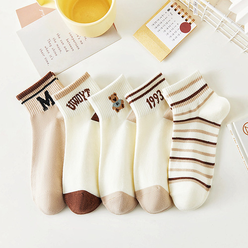 Women's Summer Thin Slip-On Socks, INSPopular Style, Versatile and Cute, Student Edition, Low Top, Short Length, Korean Style