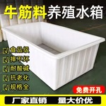 长方形大号水产养殖箱食品级牛筋箱厚款养鱼卖鱼牛筋浅盆塑料水箱